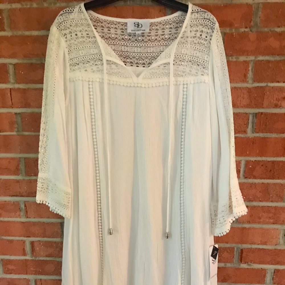 Gauzy White Tunic/Dress NWT Boho